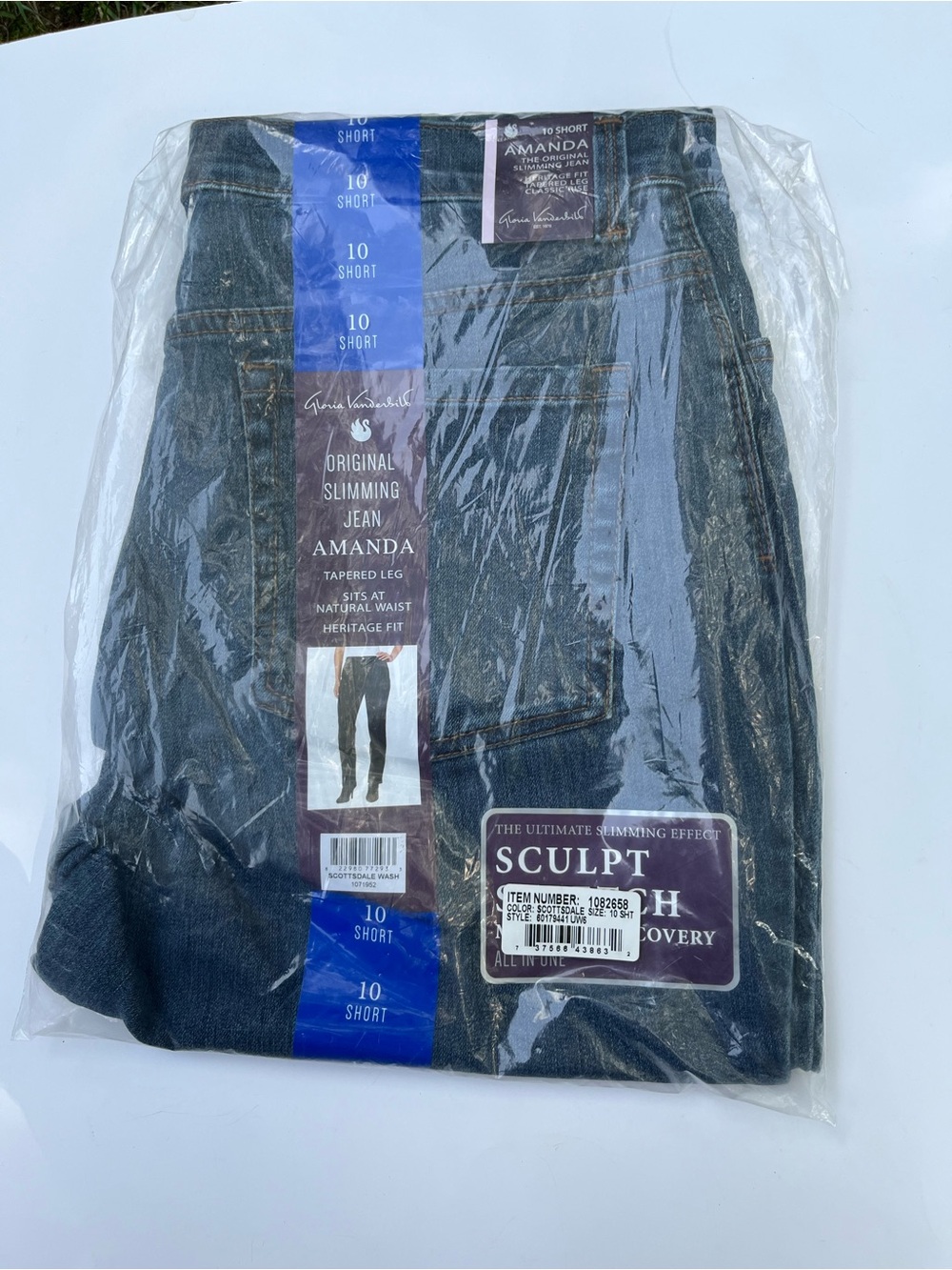 Gloria Vanderbilt Original Slimming Jean Amanda Womens Size 10 Short Scottsdale